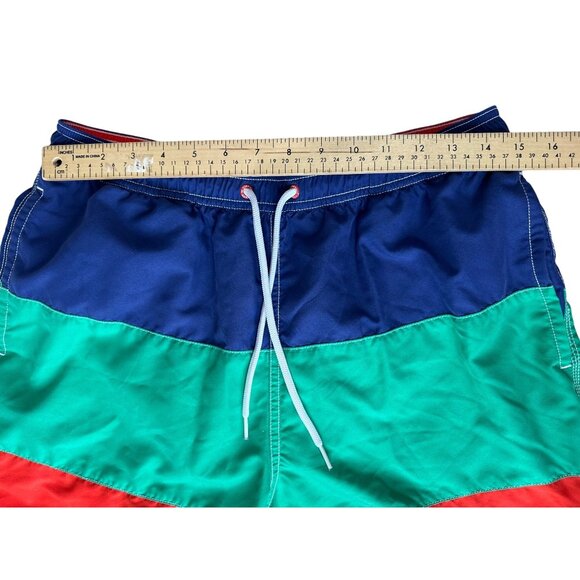 Vineyard Vines Swim Trunks Mens Medium Colorblock Shorts w/ Elastic Waist Lined - Picture 7 of 14
